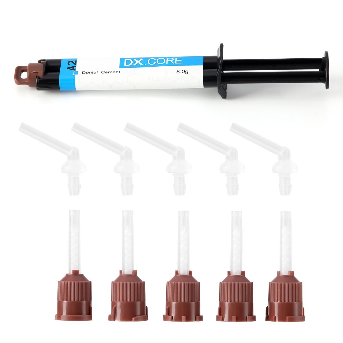 10X Dental Dual Cure Core Build Up Composite Resin Light & Self Cured A2 DENTEX