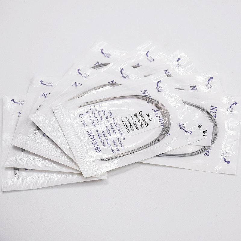10Pcs Dental Ortho NITI Super Elastic Rectangular Arch Wires Natural 16*16 Upper