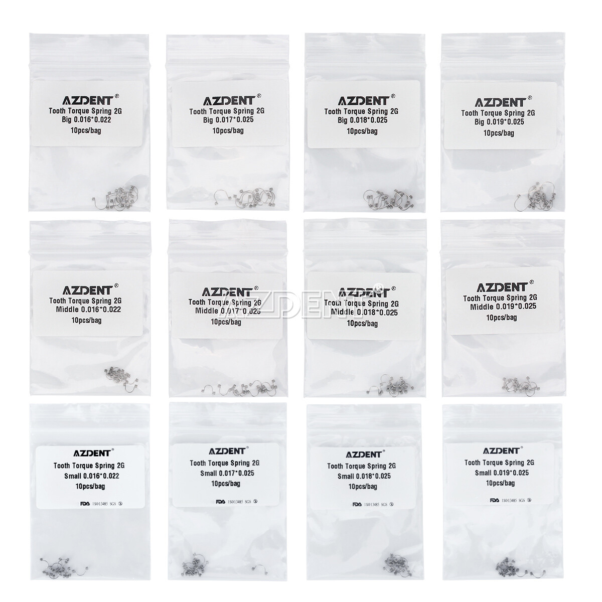 AZDENT Dental Orthodontic Anterior Teeth Torque Springs Rectangular 10pcs/pack
