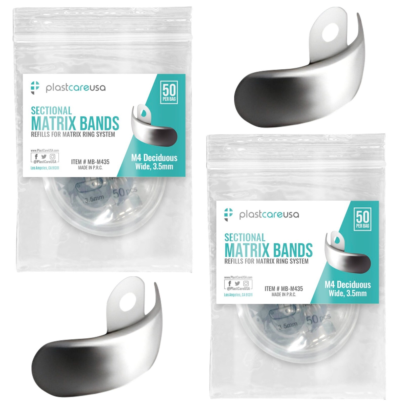 100 Dental Metal Matrices Sectional Matrix Refill – Soft Band 3.5mm M4 Decidious