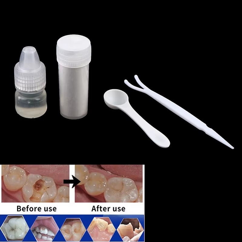 Dental Cement Permanent Tooth Filling Fixation Powder Liquid resin glue teeth