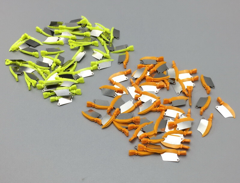 50pcs Dental Matrix Fender Wedge Prep Interproximal Wedges w Metal Blade Guard