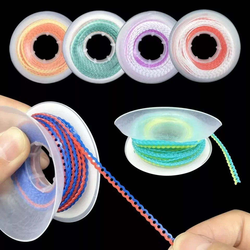 15 Color Dental Orthodontic Elastic Rubber Power Chain Double Color