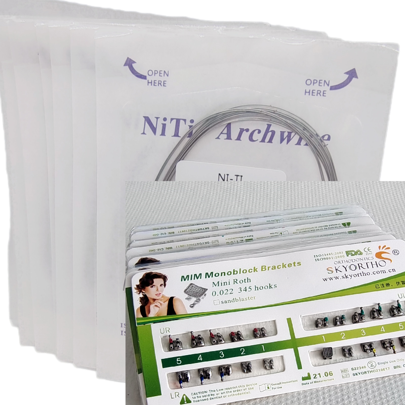 Dental Orthodontic Brackets Braces /Supper Elastic Niti Arch Wires