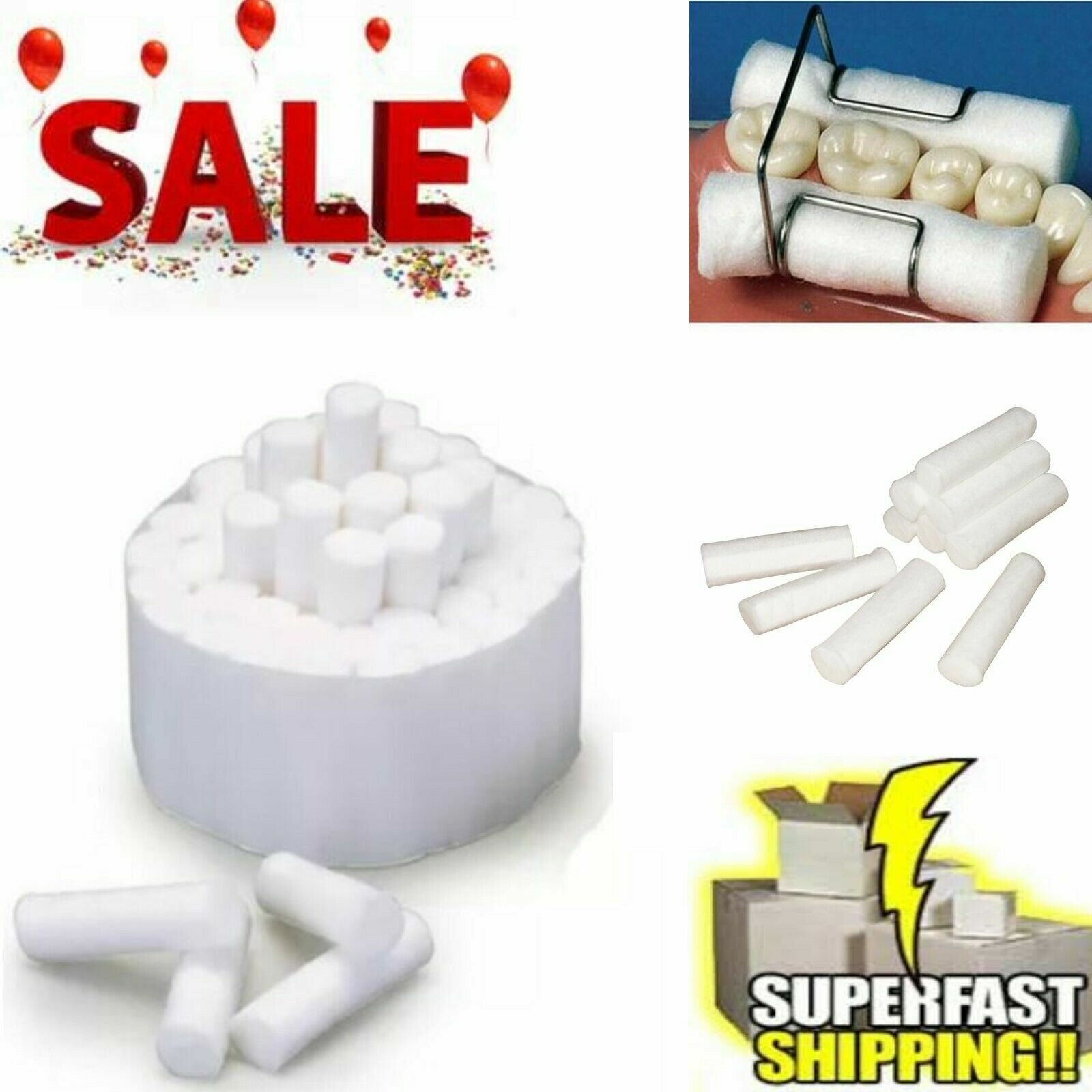500 pcs Dental COTTON ROLLS #2 MEDIUM – US SELLER Cotton Roll Dispenser