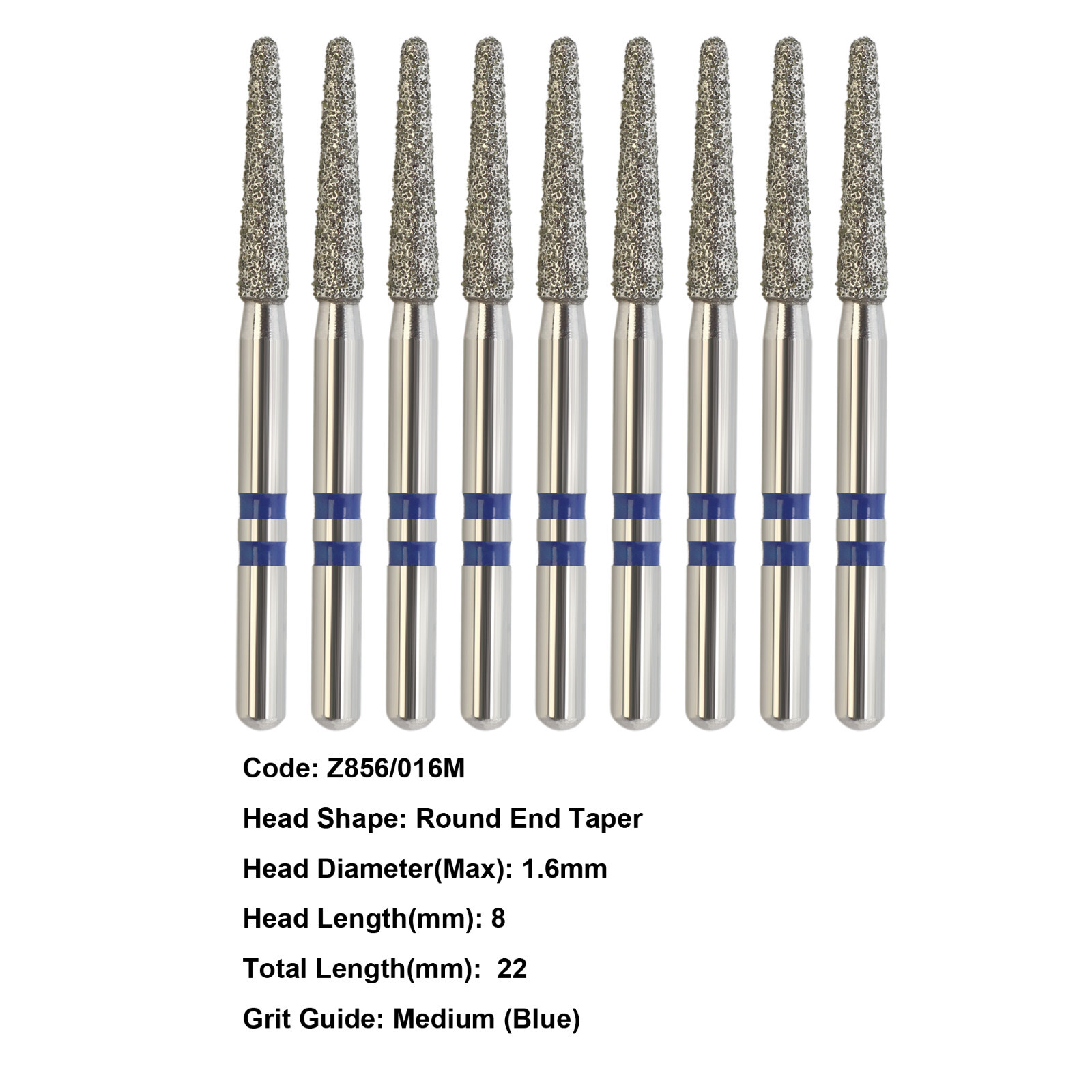 Dental Diamond Bur Zirconia Cutting Bur Round Football FG Fine Medium Grit Z856