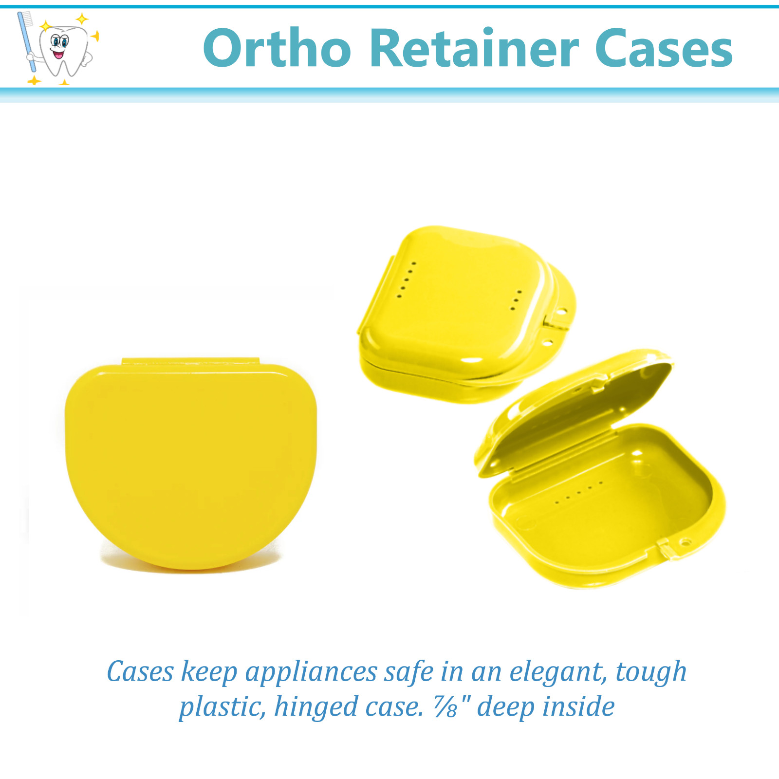 Dental Retainer Box Orthodontic Appliance Guard Snap closure, Up to 200/Case