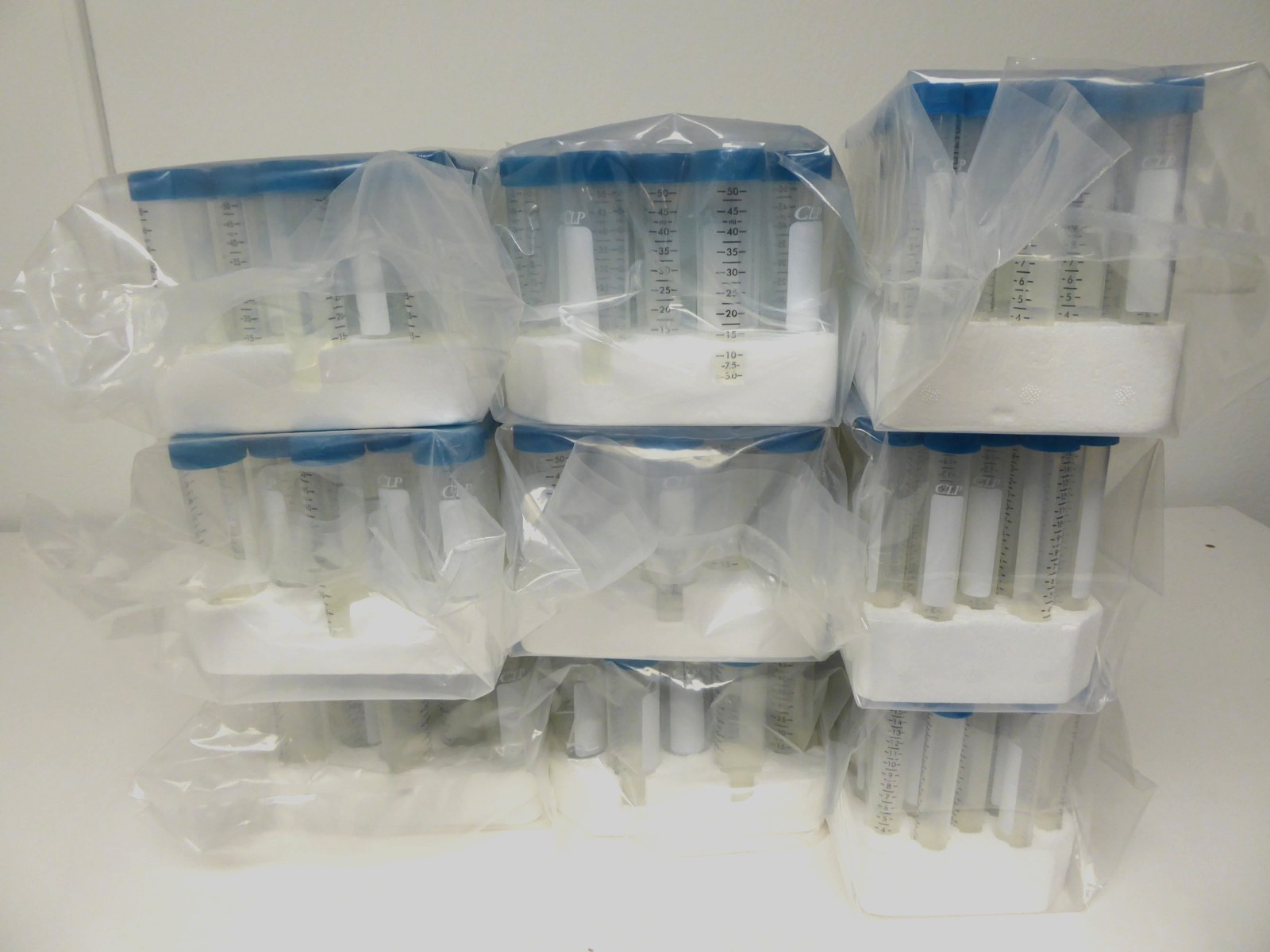 CLP 15ml and 50ml Conical Centrifuge Tubes with Caps in Unopened Packs (NOS)
