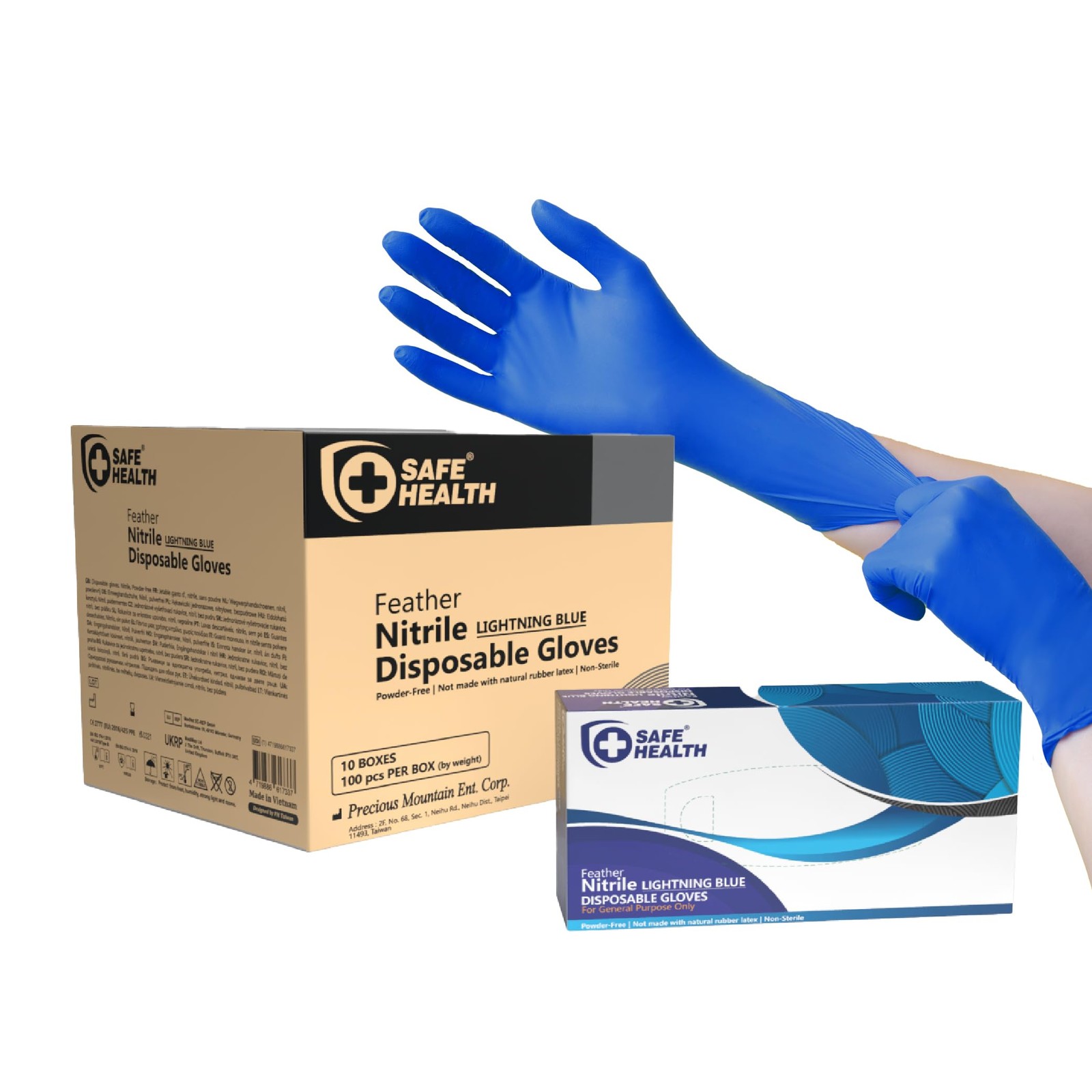 Nitrile Lightning Blue Industrial Disposable Gloves, Extra Large, 2.2 Mil, Ca…
