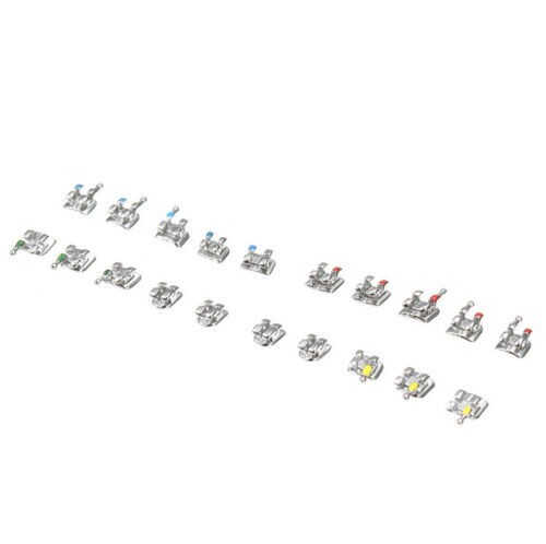 10 Packs Mini Dental Orthodontic Brackets Metal Braces Roth Slot.022 3-4-5 Hooks