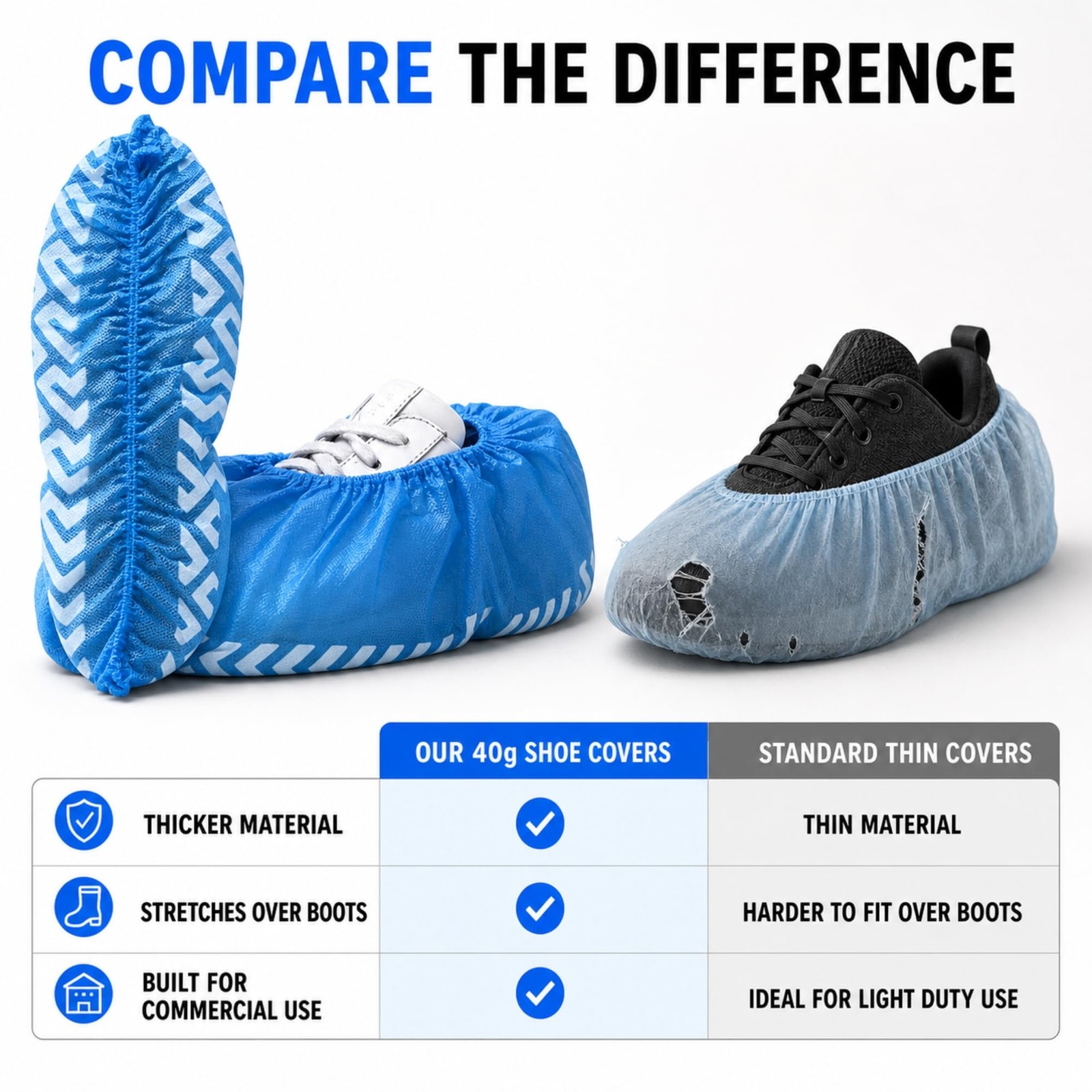 Innovative Haus Blue Indoor Disposable Shoe Extra Large (100 Pack),