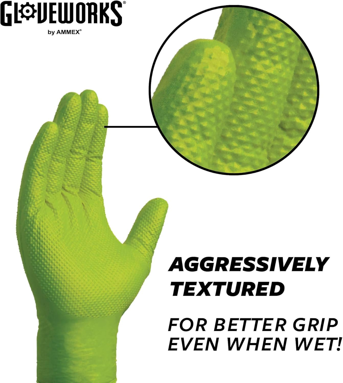 HD Green Nitrile Gloves, 8 Mil Nitrile Gloves Medium-Xxl Sizes, Nitrile Disposab