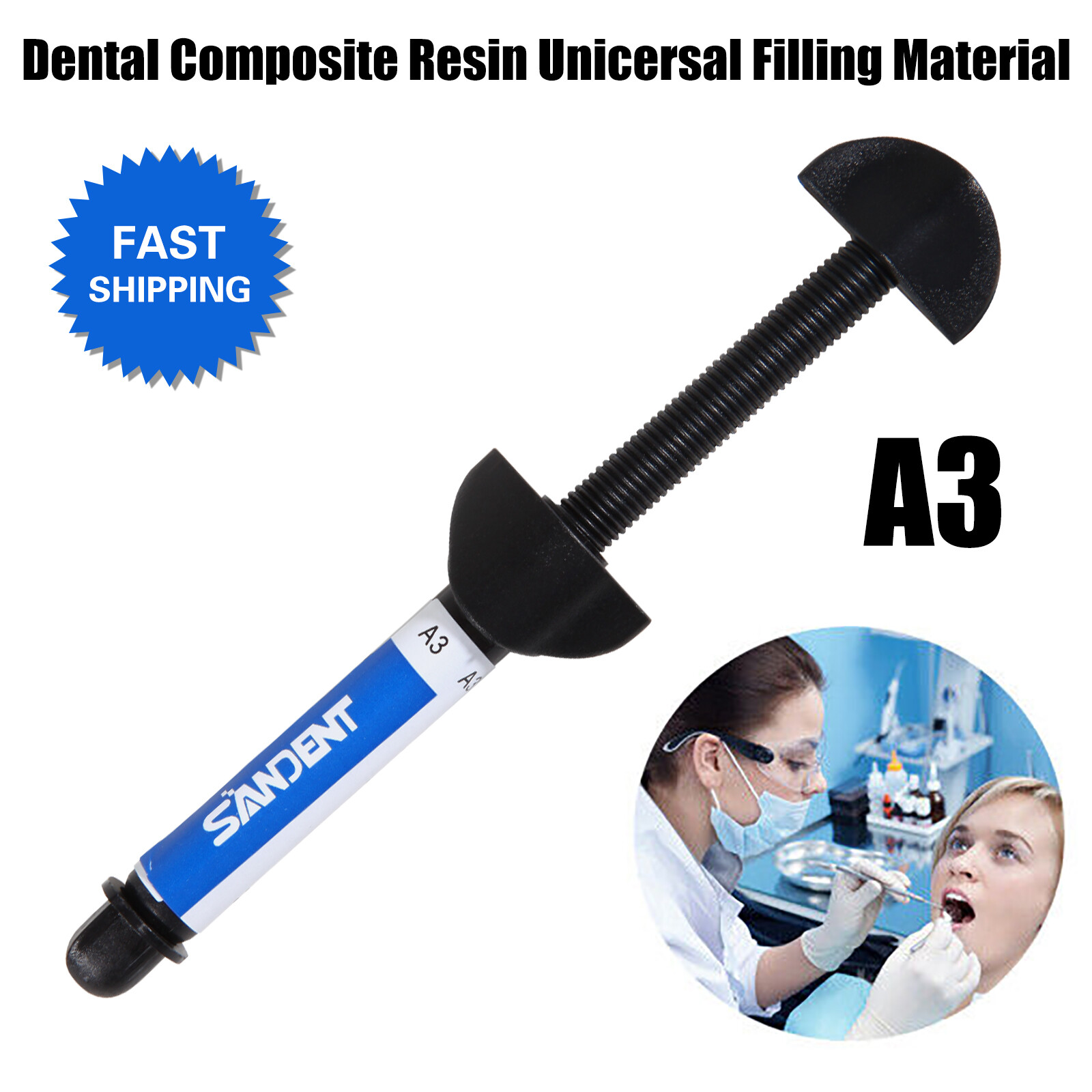 Dent Light Cure Hybrid Composite Dental Resin Shade A3 – 4.5 g syringe 001-001