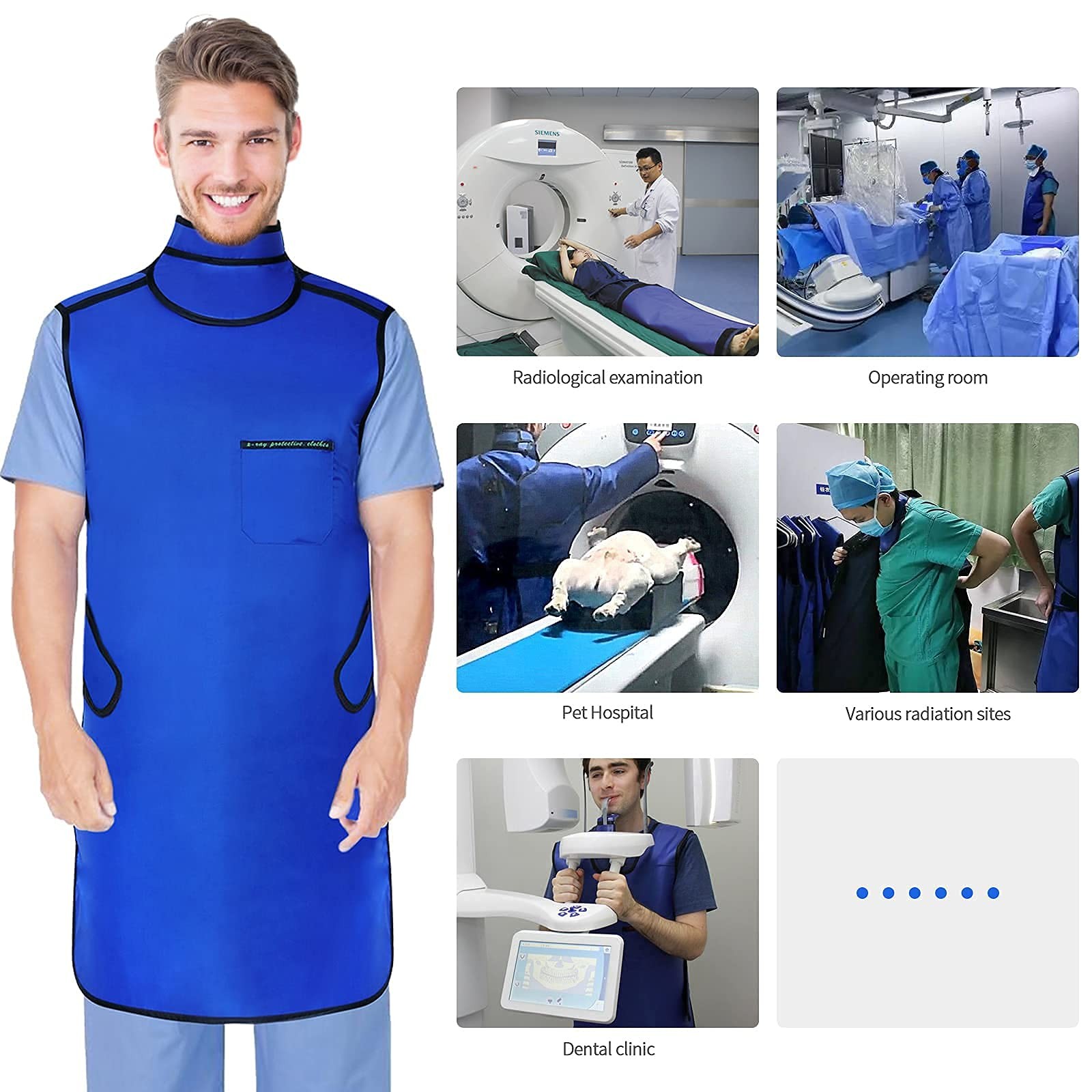 Lead Apron 0.5mmpb Xray with Thyroid Shield Collar Dental Lab Apron Lead Protect