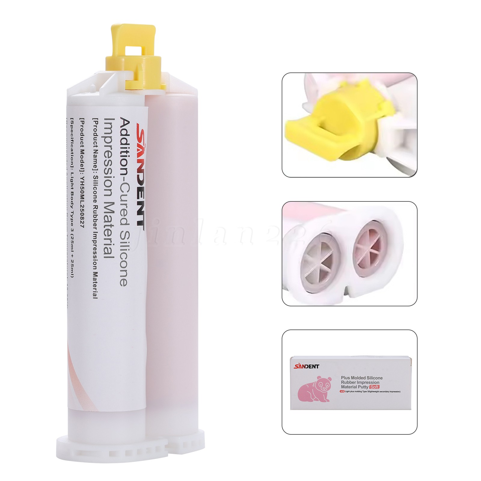 Dental Impression Material VPS Light Body Fast Set (4 Cartridge & 20 Tips) PVS