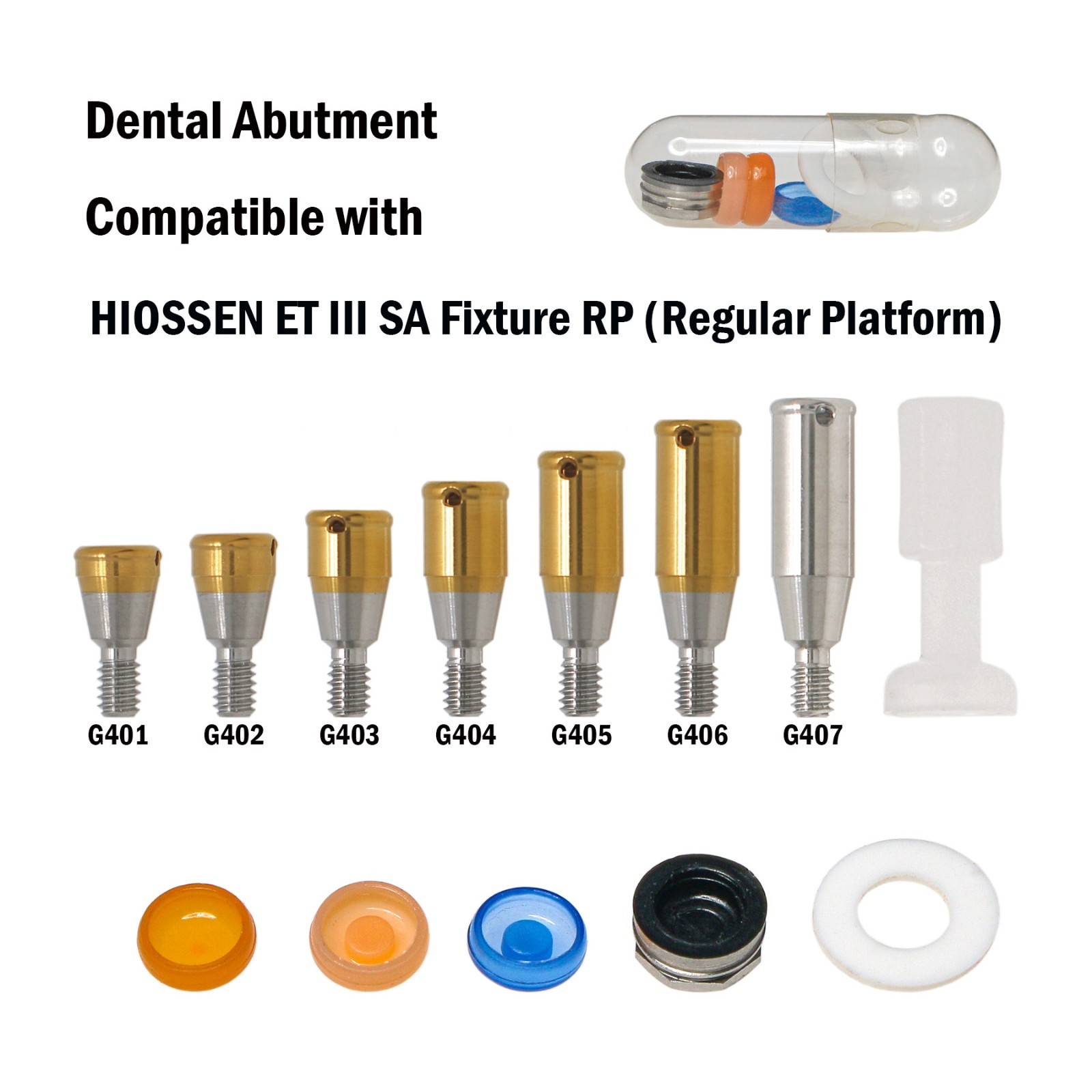 US Dental Locator Abutment& Male Cap Inserts Kit For Osstem Hiossen Mini/Regular