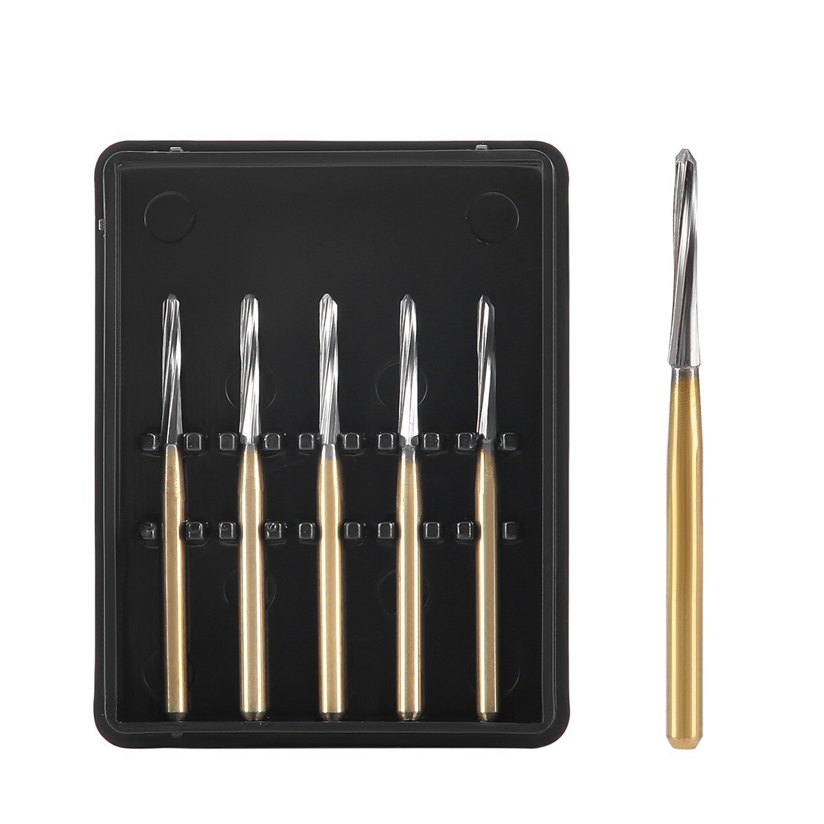 5PCS Dental Endodontic ENDO-Z Tungsten Carbide Burs FG Round Bur High Speed 21mm