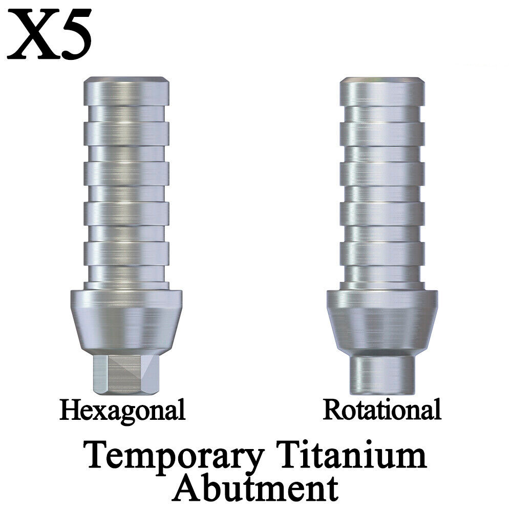 5pcs Temporary Straight Titanium Abut men ts With Screws Internal Hex