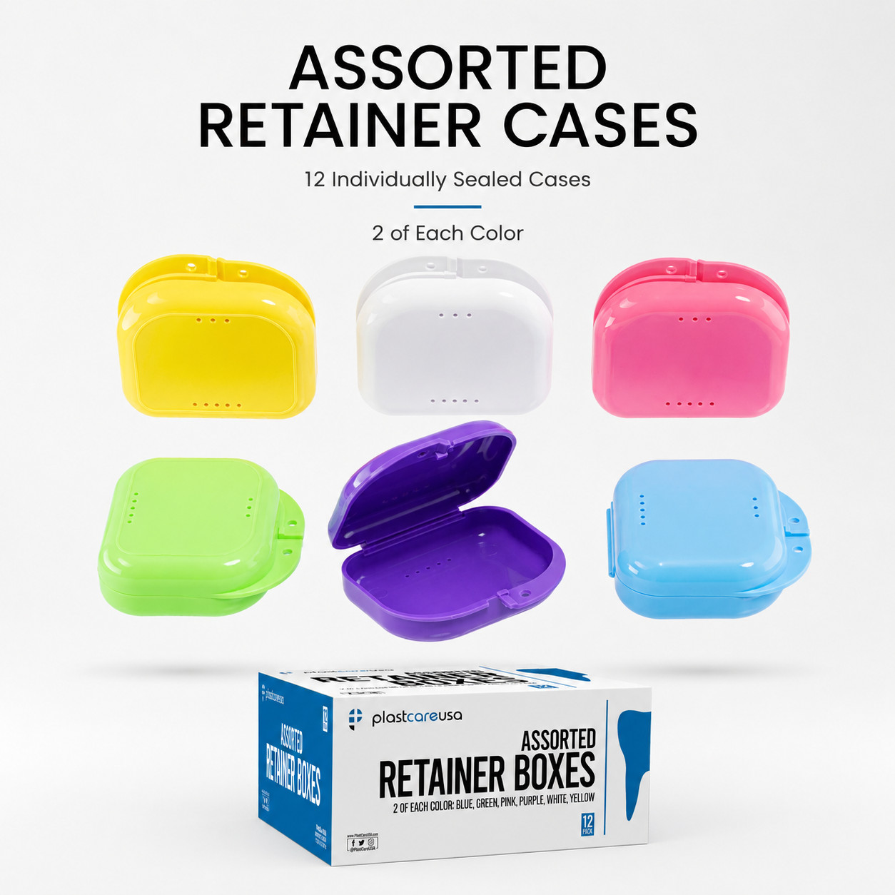 36 Sealed Assorted Dental Retainer Denture Case, Mouthguard Containers (3 Boxes)