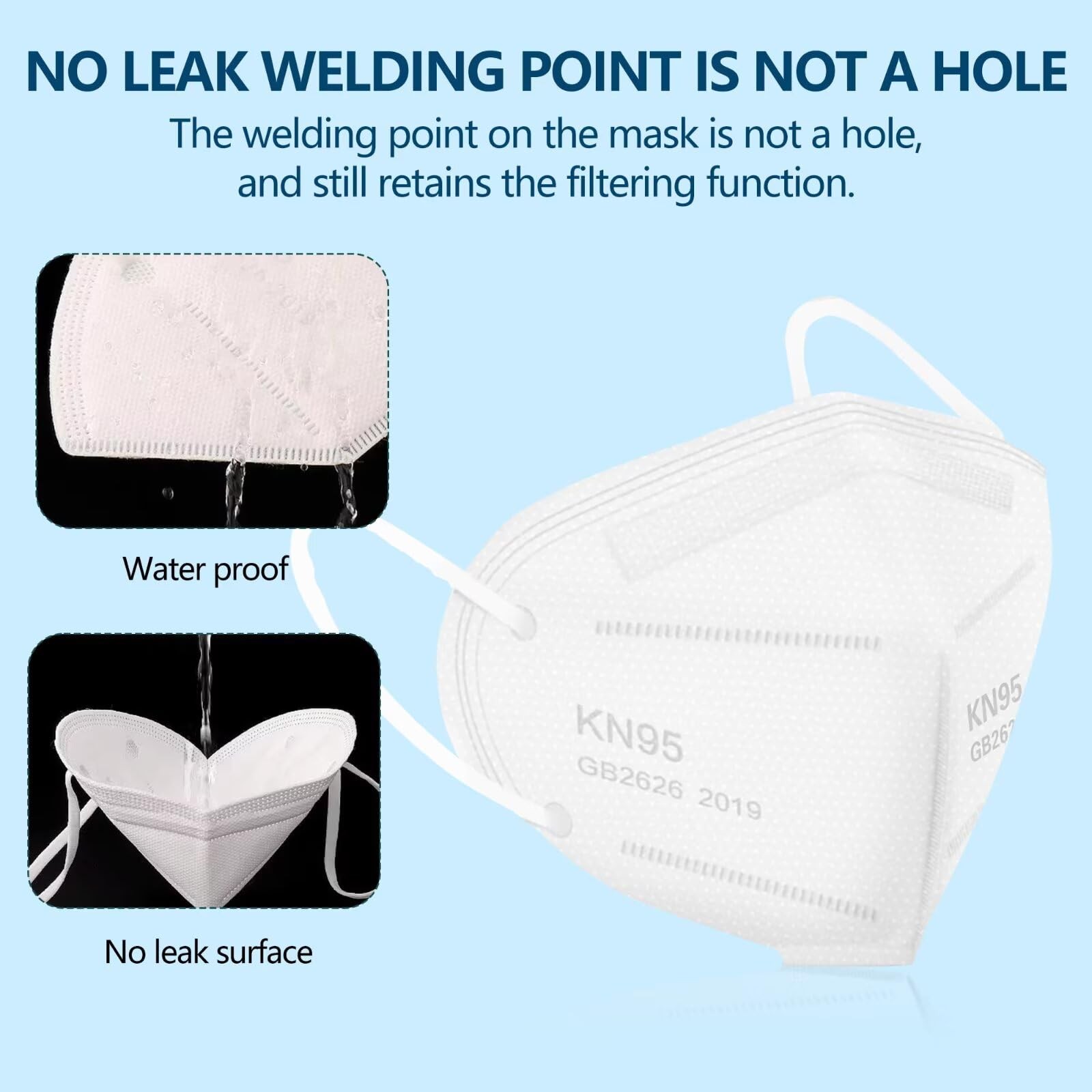 50PCS KN95 Face Masks Breathable Disposable Mask 5 Layer Cup Dust Safety Filt…