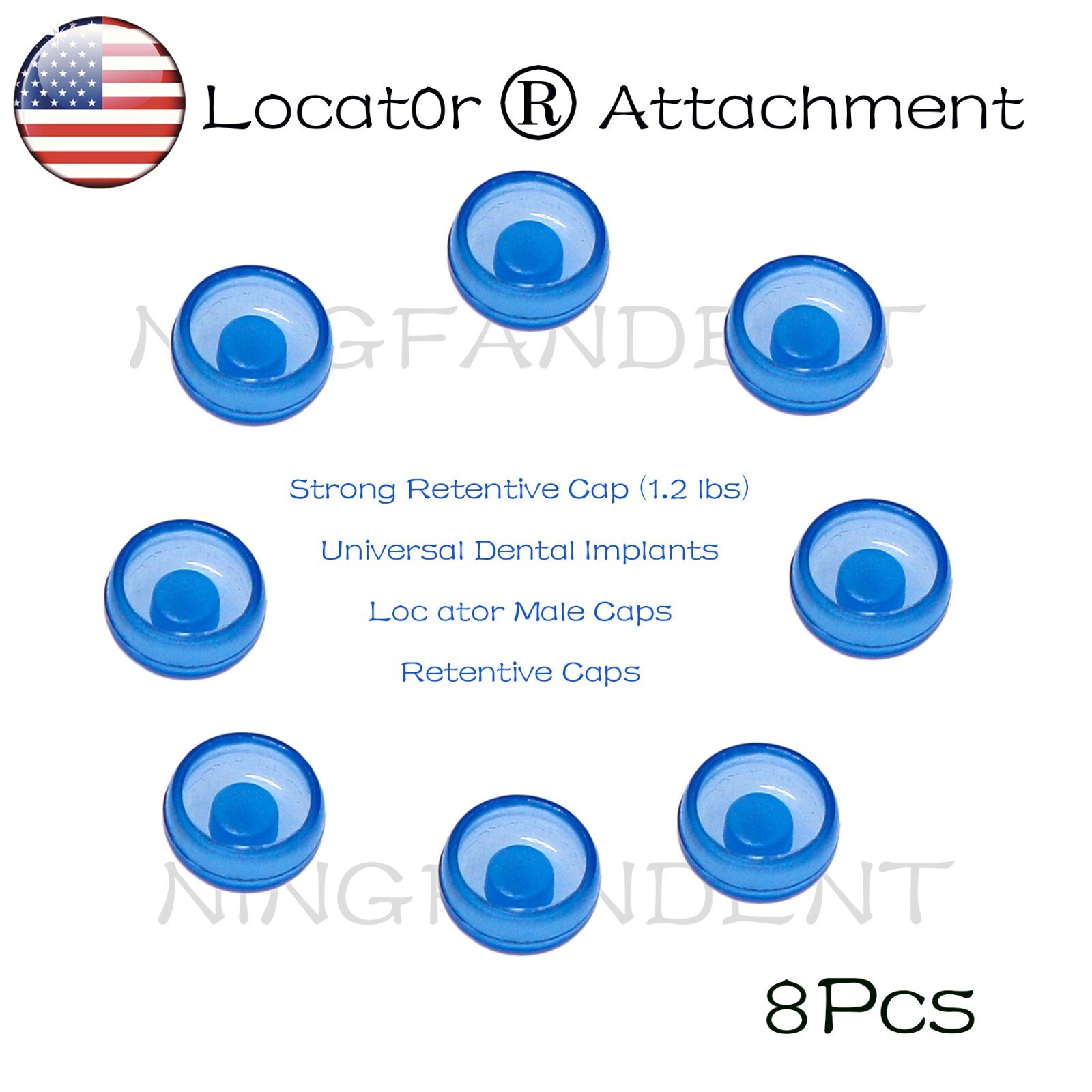 US Dental Attachment System Locator Abutment Retention Caps Replace Inserts Set