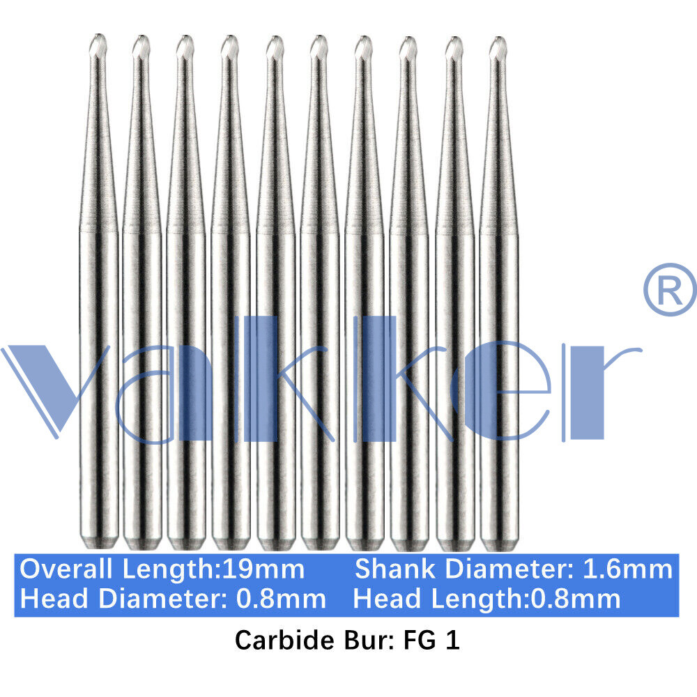 Vakker Dental Tungsten Carbide Burs for High Speed Handpiece FG Friction Grip
