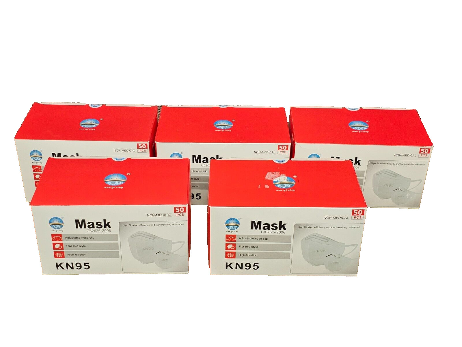 250 KN95 Face Mask Respirator Breathing Filter Non-Medical Disposable GB2626