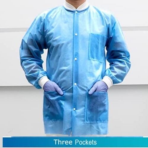 10-100Pcs Disposable Lab Jackets Unisex Hip-Length Lab Coats 45gsm (XL)