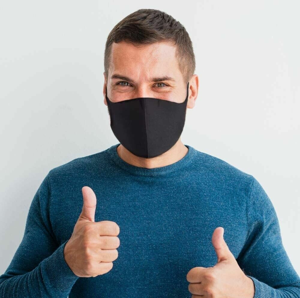 [5-Pack] Black Face Fashion Mask Washable Reusable Unisex Adult Mask US SELLER