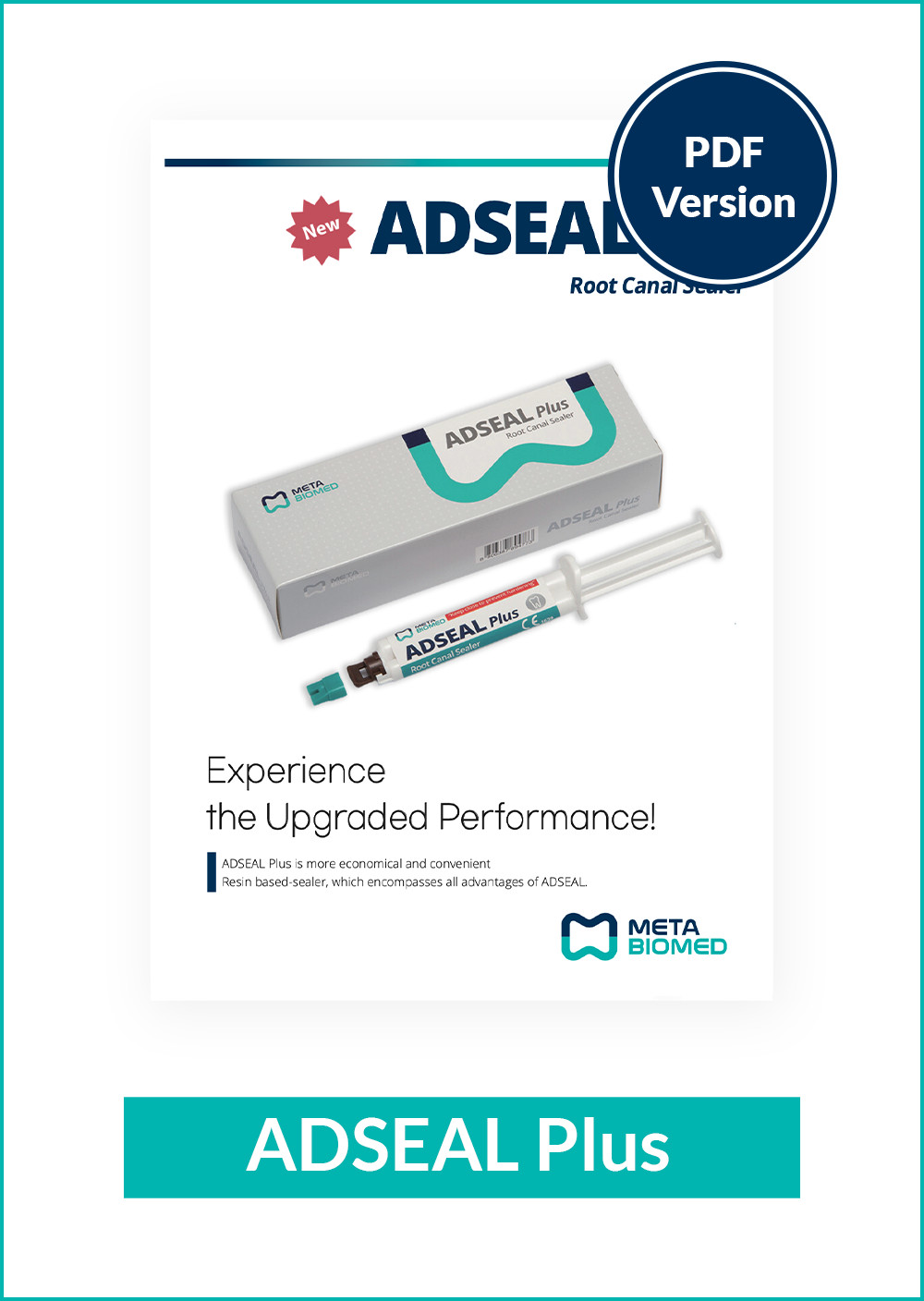 Meta Biomed Adseal Plus Resin Based Root Canal Sealer 13.5g Dual Syr (Free Ship)
