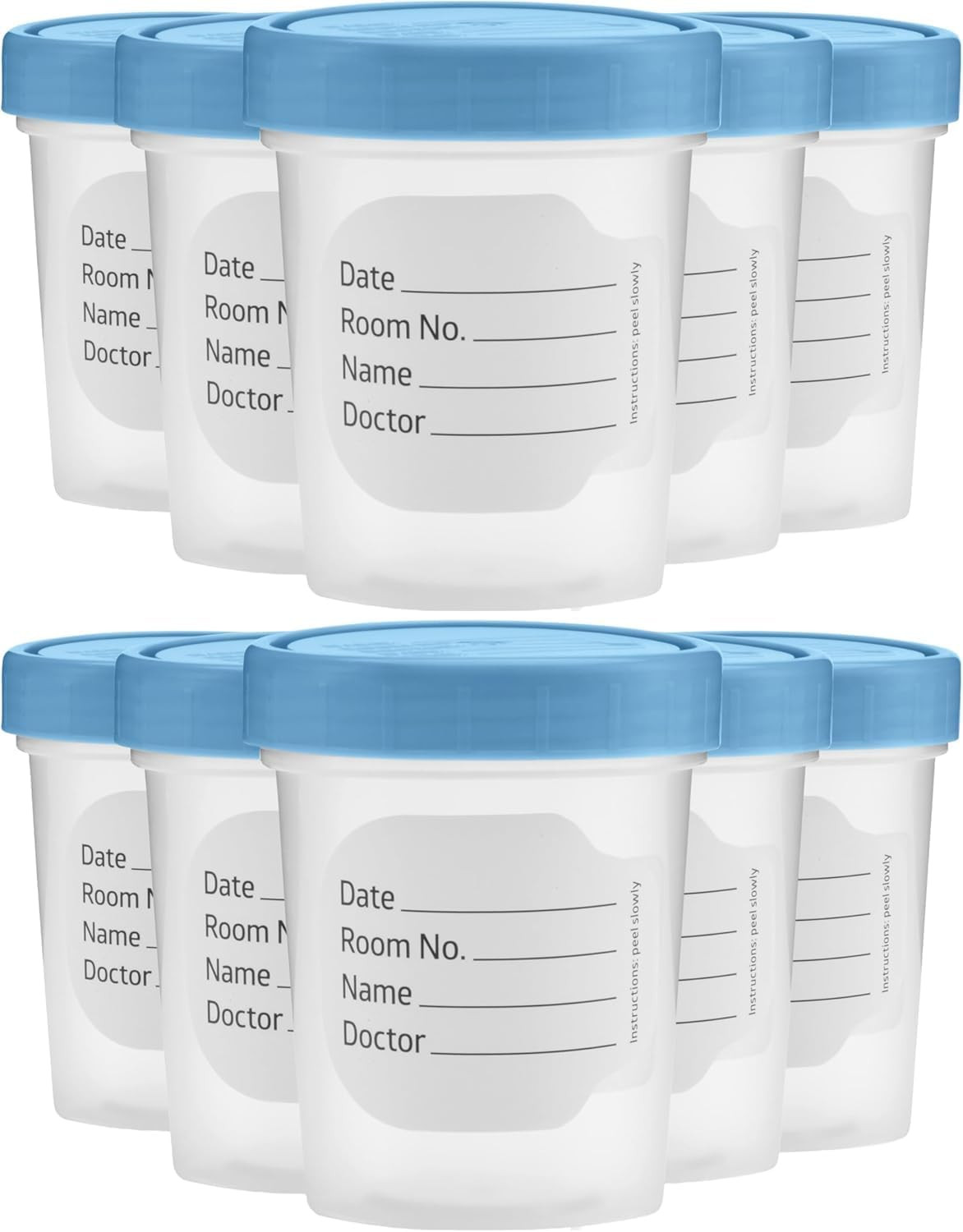 Vakly Specimen Cups with Screw-On Lids 4 Oz – Clear Non-Sterile Urine Sample