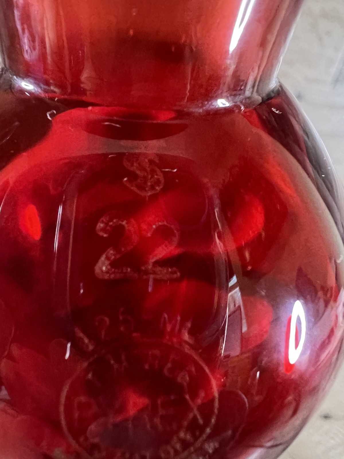 Vintage PYREX Ruby Red Squibb Seperatory Funnel-125ml-Rare Colored Lab Glass
