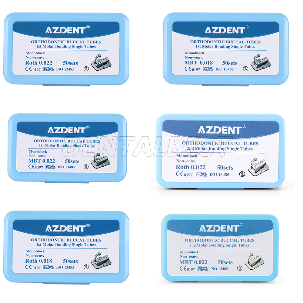 50Sets/pack Dental Orthodontic Buccal Tube 1st 2nd Molar Tube Roth MBT 022/018