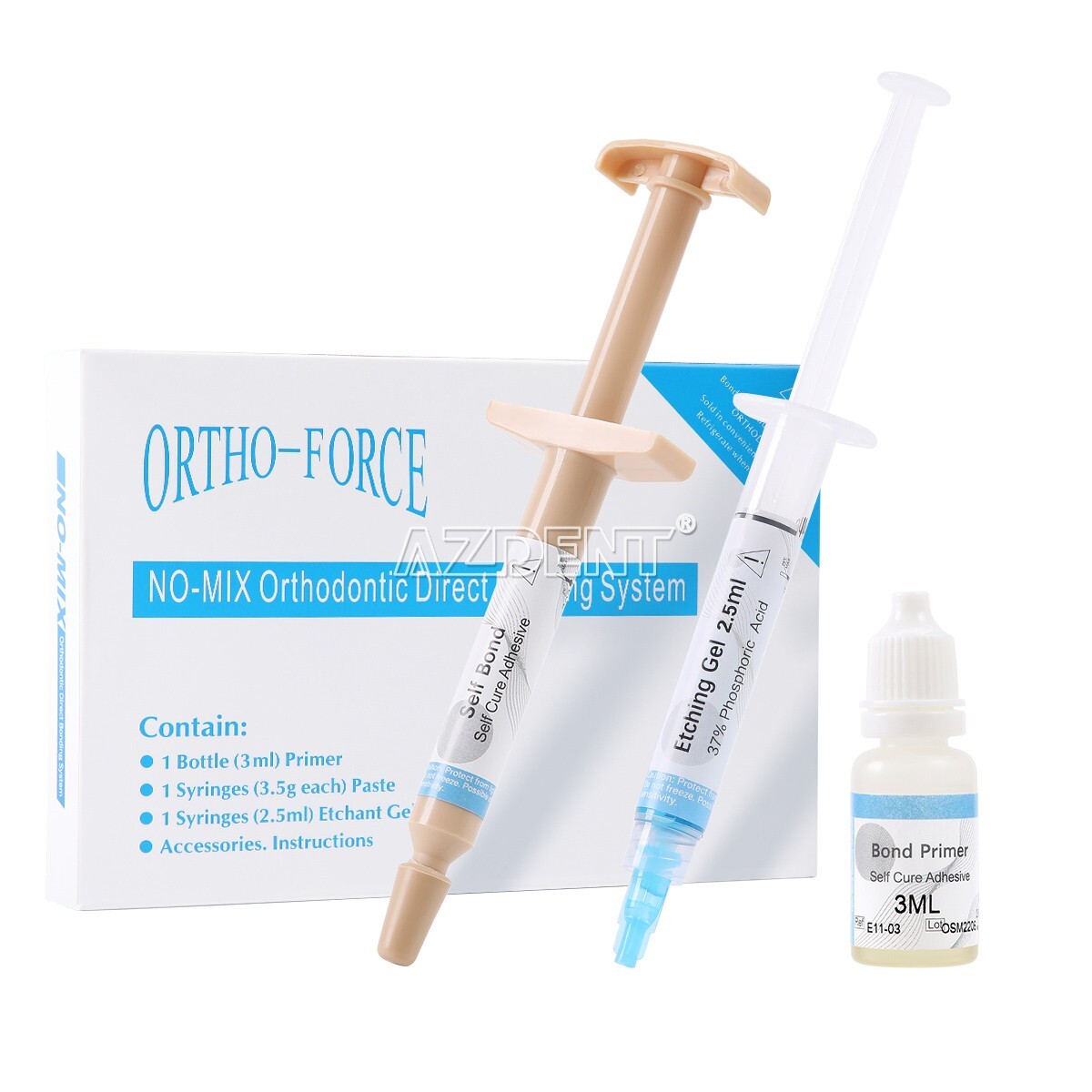 Dental Orthodontic Adhesive Resin Syringe Paste Kit for Brackets Bonding