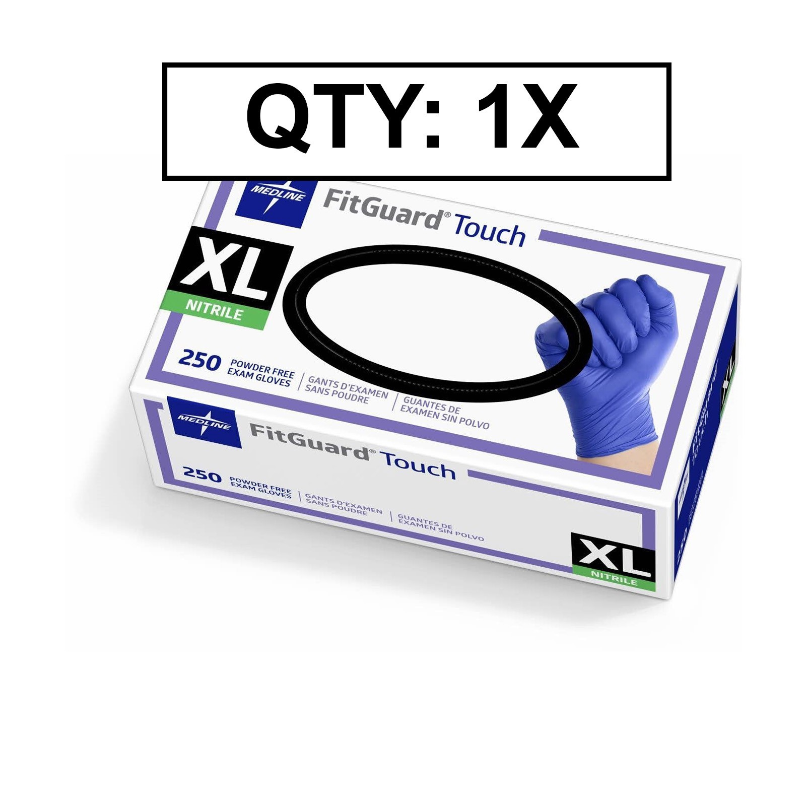 *DIRECT* Medline FitGuard Nitrile Exam Gloves, Size XLarg, Count – 250 QTY 1 BOX