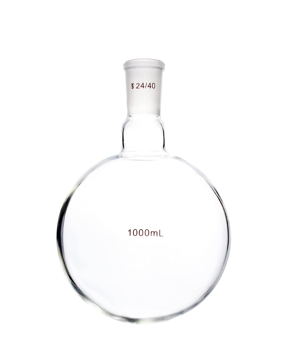 1000mL Round Bottom Boiling Flask 24/40 Single Neck Borosilicate Glass Flask Lab