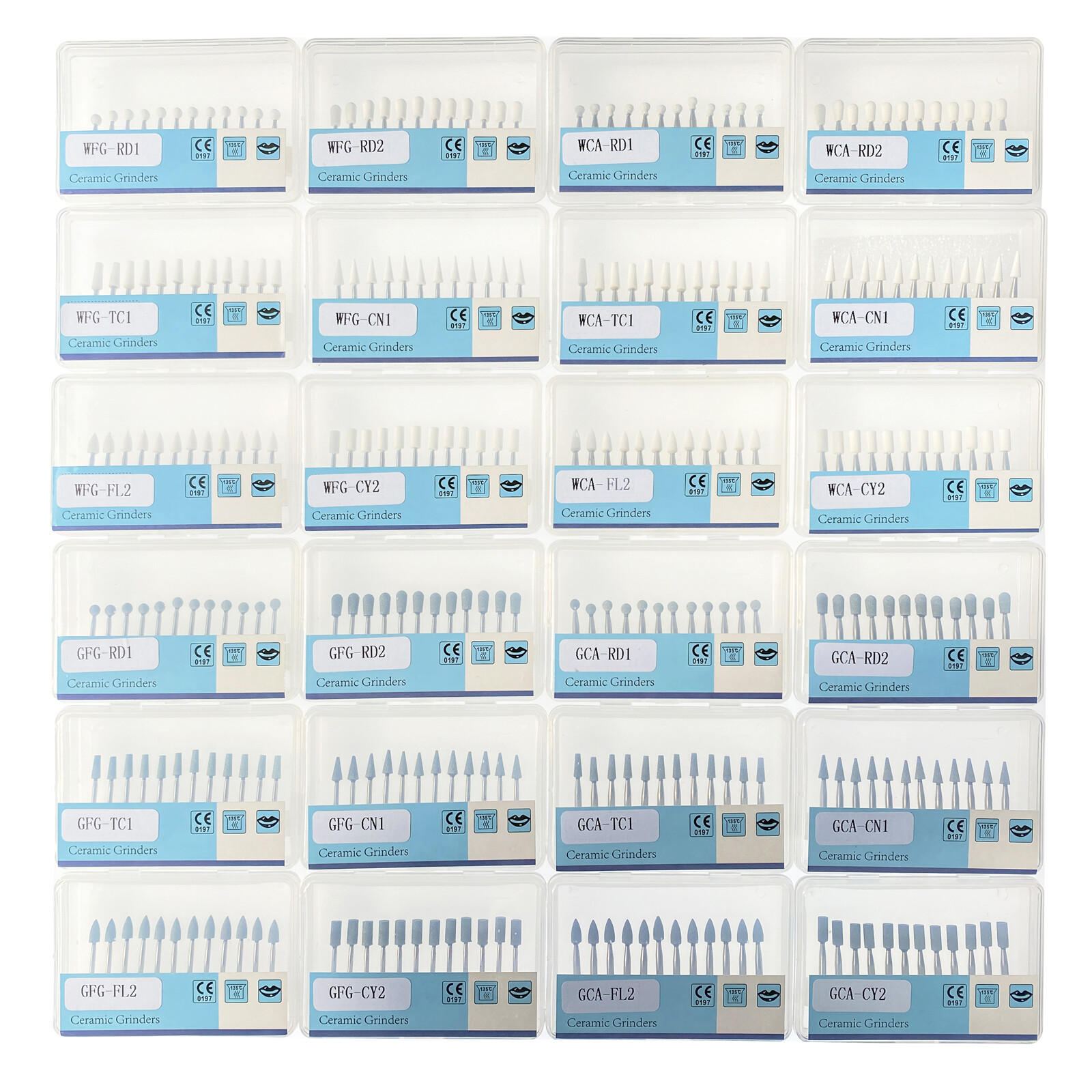 Mounted White / Green Stone Dental Polishing Burs – FG 12/pk Abrasion Point Bur