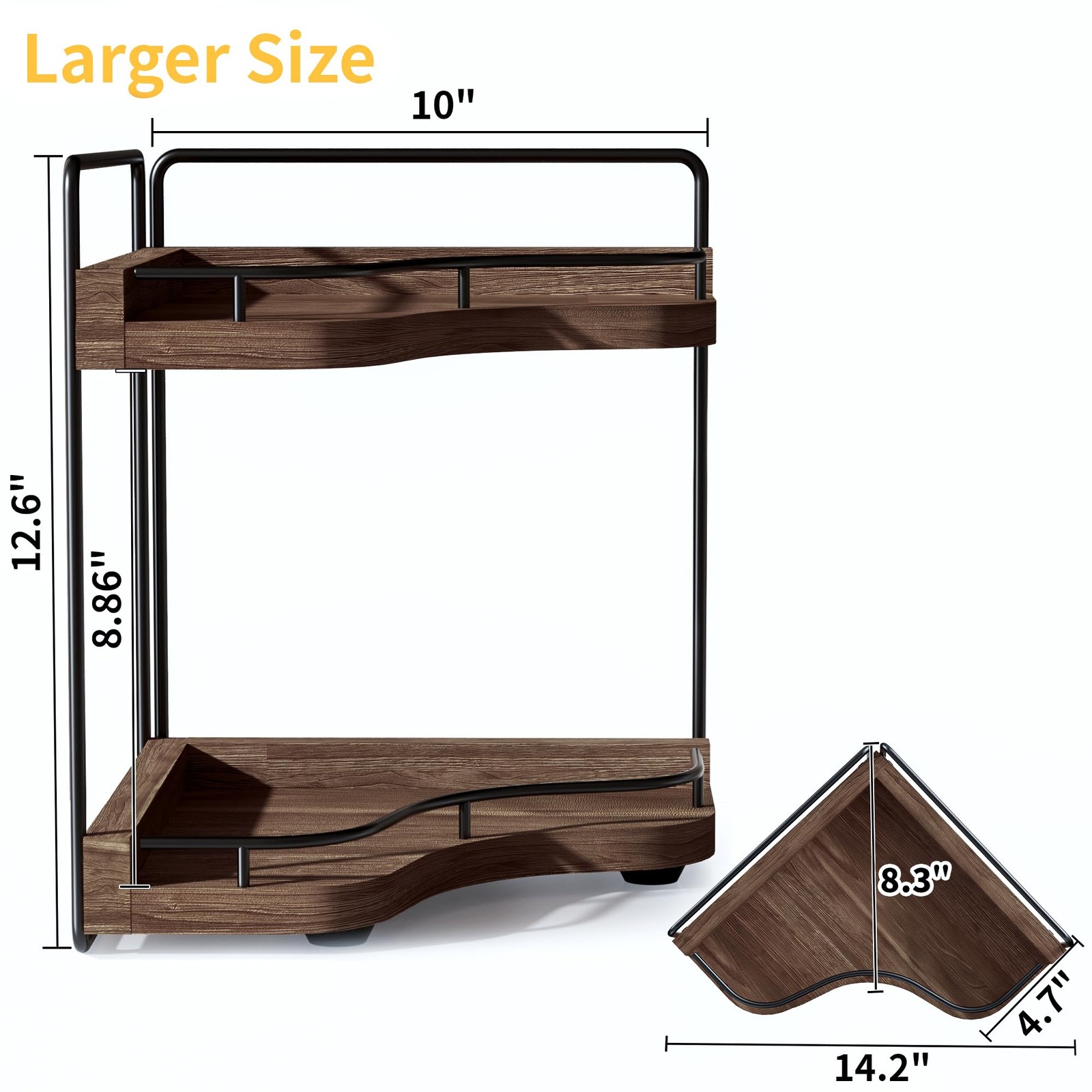 2-Tier Corner Bathroom Counter Organizer with Embedded Screw Holes, Secure & Sta