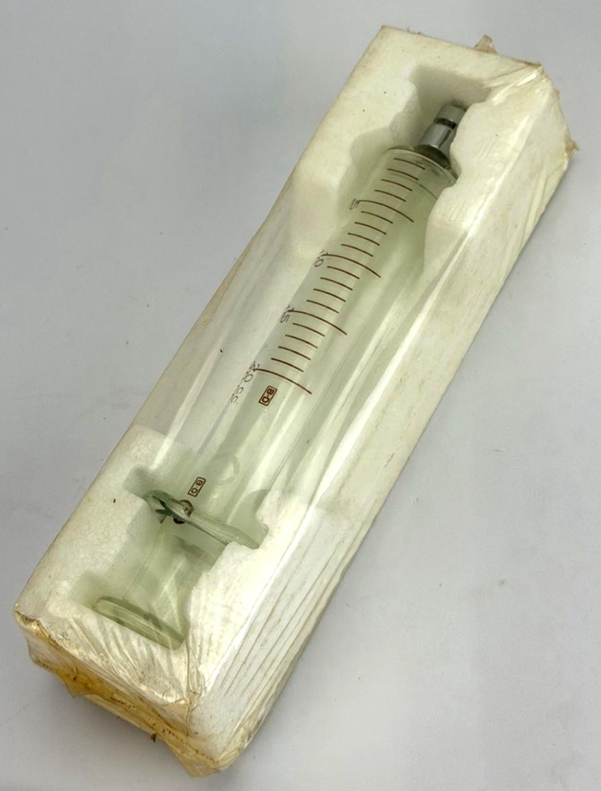 NOS BD Multifit 20cc Reusable Glass Syringe w/ Metal Luer-Lock Tip