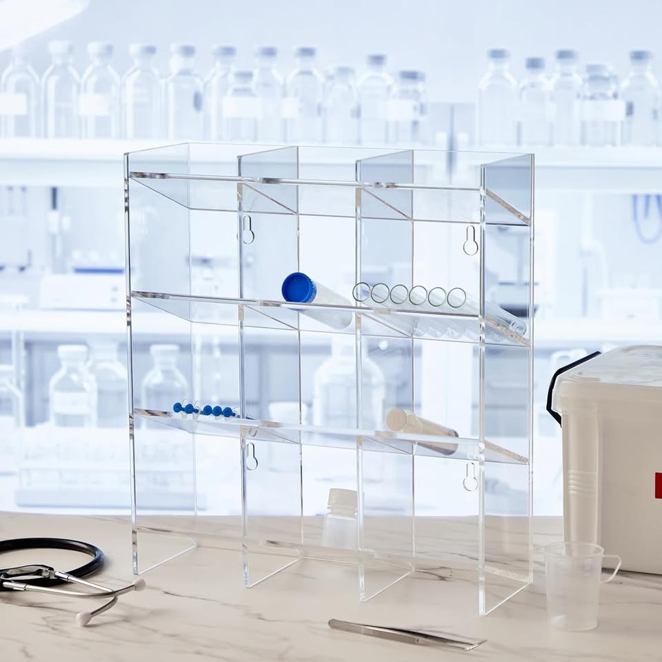Cinnvoice Large Phlebotomy Organizer 3-Tier Wall or Counter Tube Rack Holder