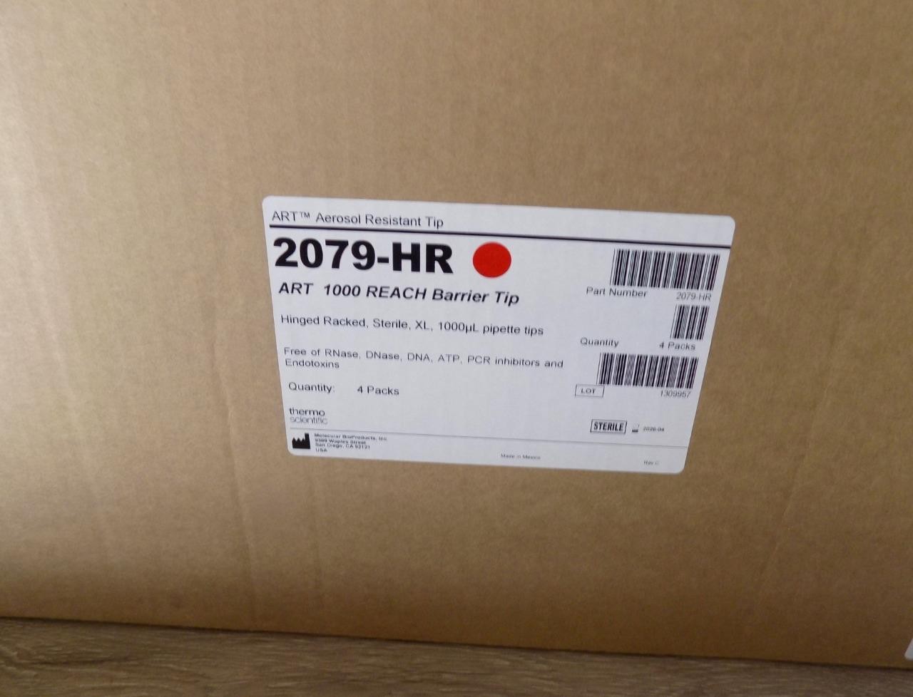 Thermo Scientific 2079-HR ART 1000 Hinged Rack 1000 uL Barrier Tips 3072/total