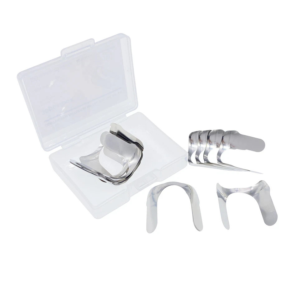 30Pcs Dental Anterior Matrix Bands Sectional Contoured Twin Matrices Metal Strip