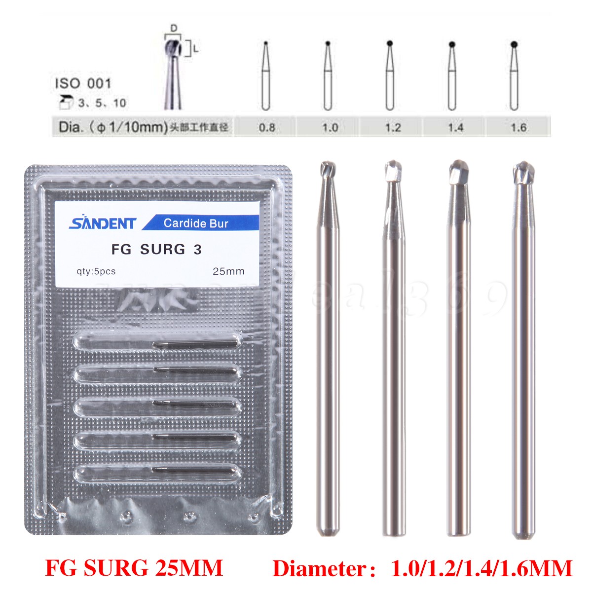 Dental Burs Carbide Surgical High Speed Fissure Round FG SURG 701 330 556 558