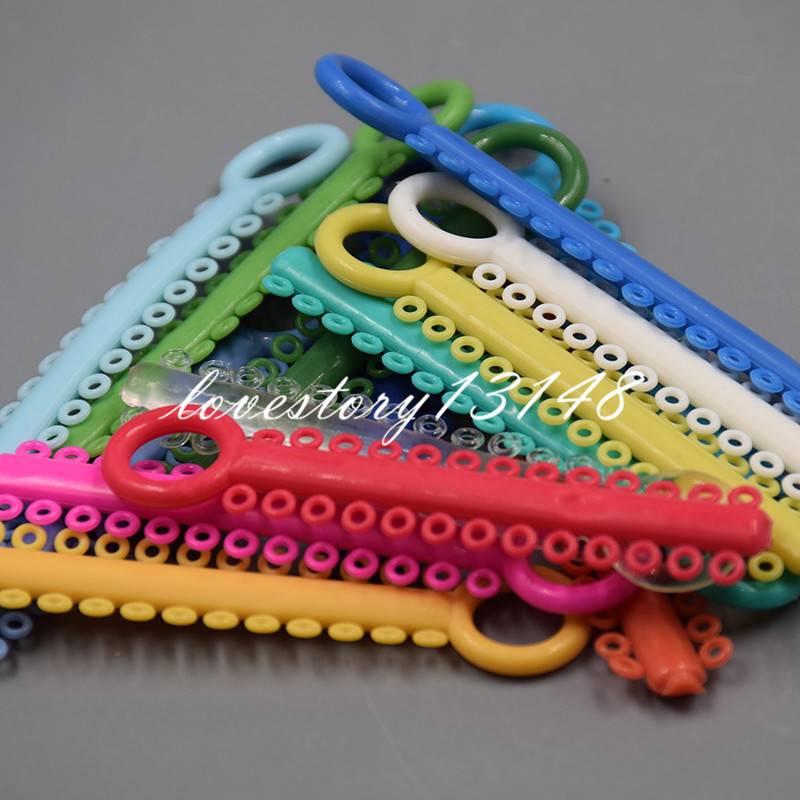 1 Bag(1040 Pcs)Dental Orthodontic Elastic Ligature Tie Colorful Mixed 37 Colors