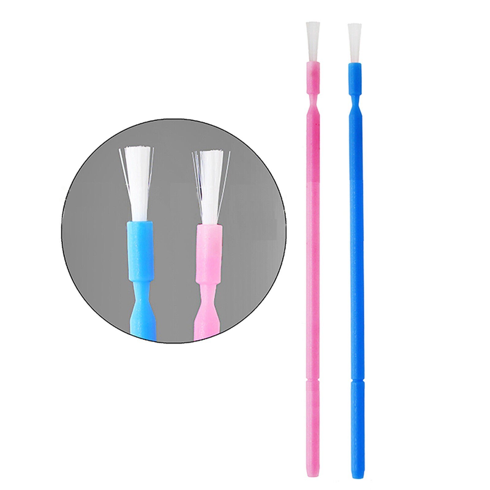 Dental Long Shank Bendable Oral Disposable Micro Brush Applicator Pink/Blue