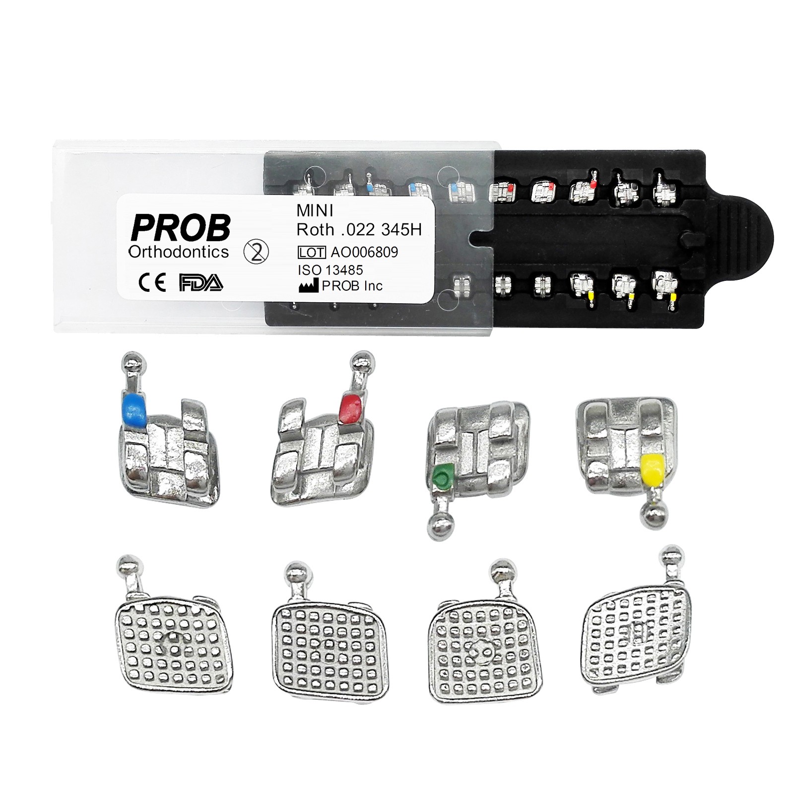 Dental Orthodontic Monoblock Bracket Braces Mini Roth/MBT 018/022 Hooks 3-4-5