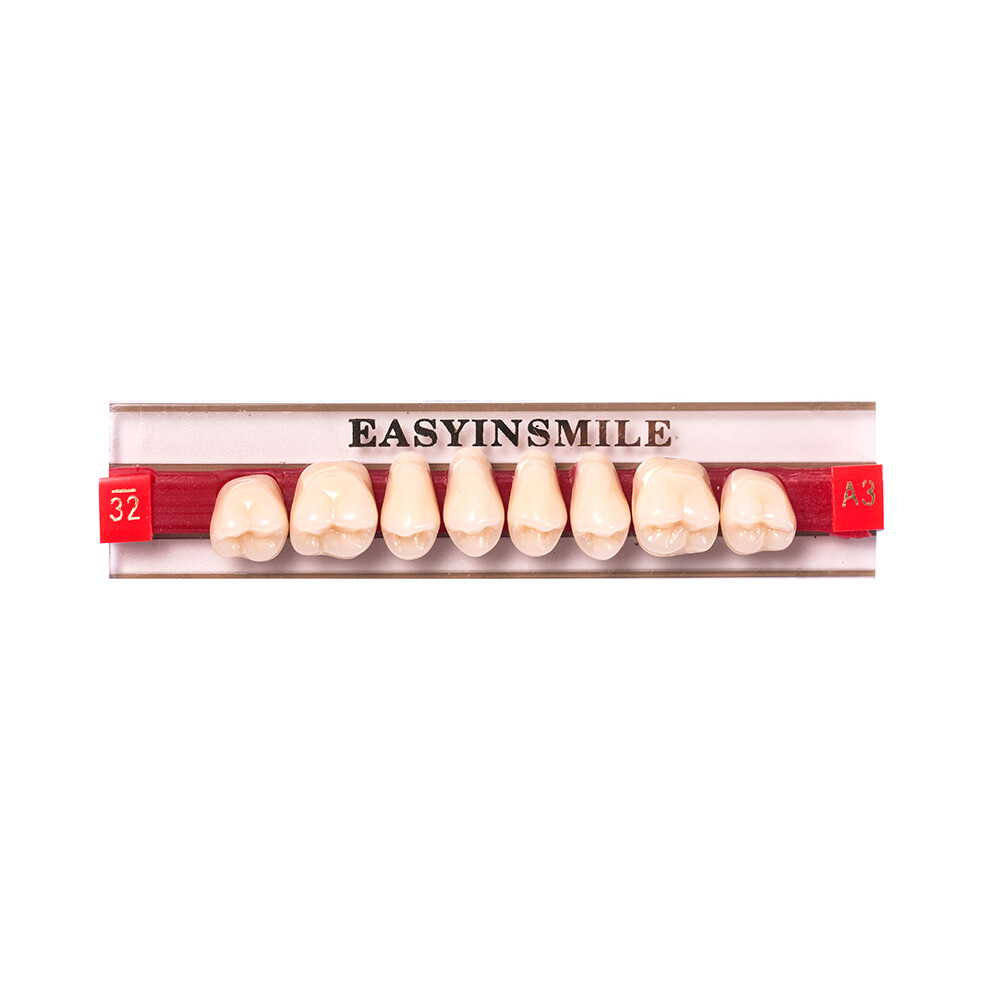 Dental Acrylic Resin Denture False Teeth Upper Lower Full Set A1/A2/A3 Shade USA