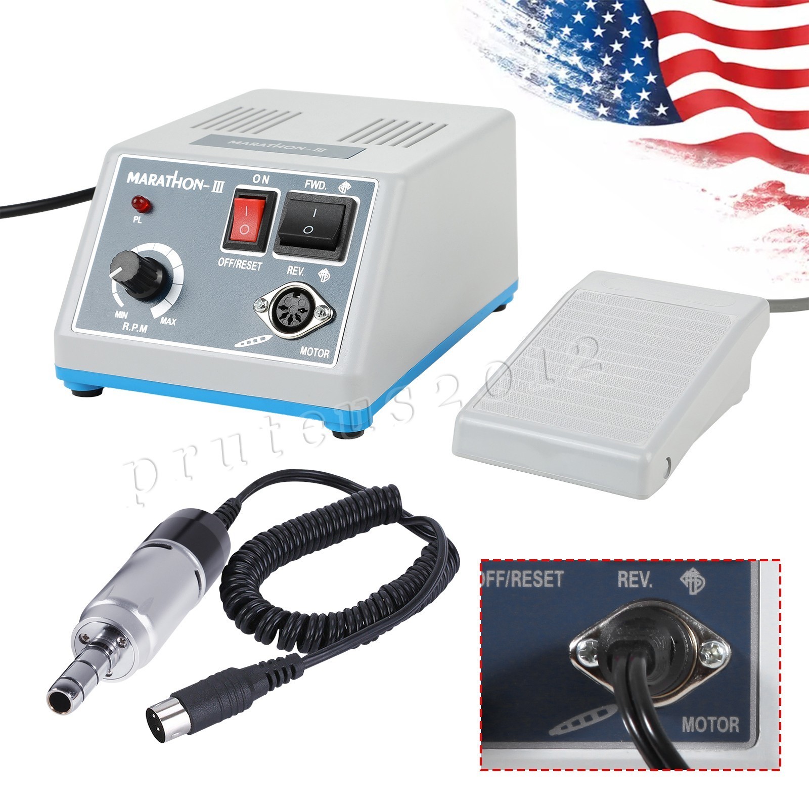 Dental Lab Marathon III Micromotor Polishing N3 Unit/35K RPM Low Speed Handpiece