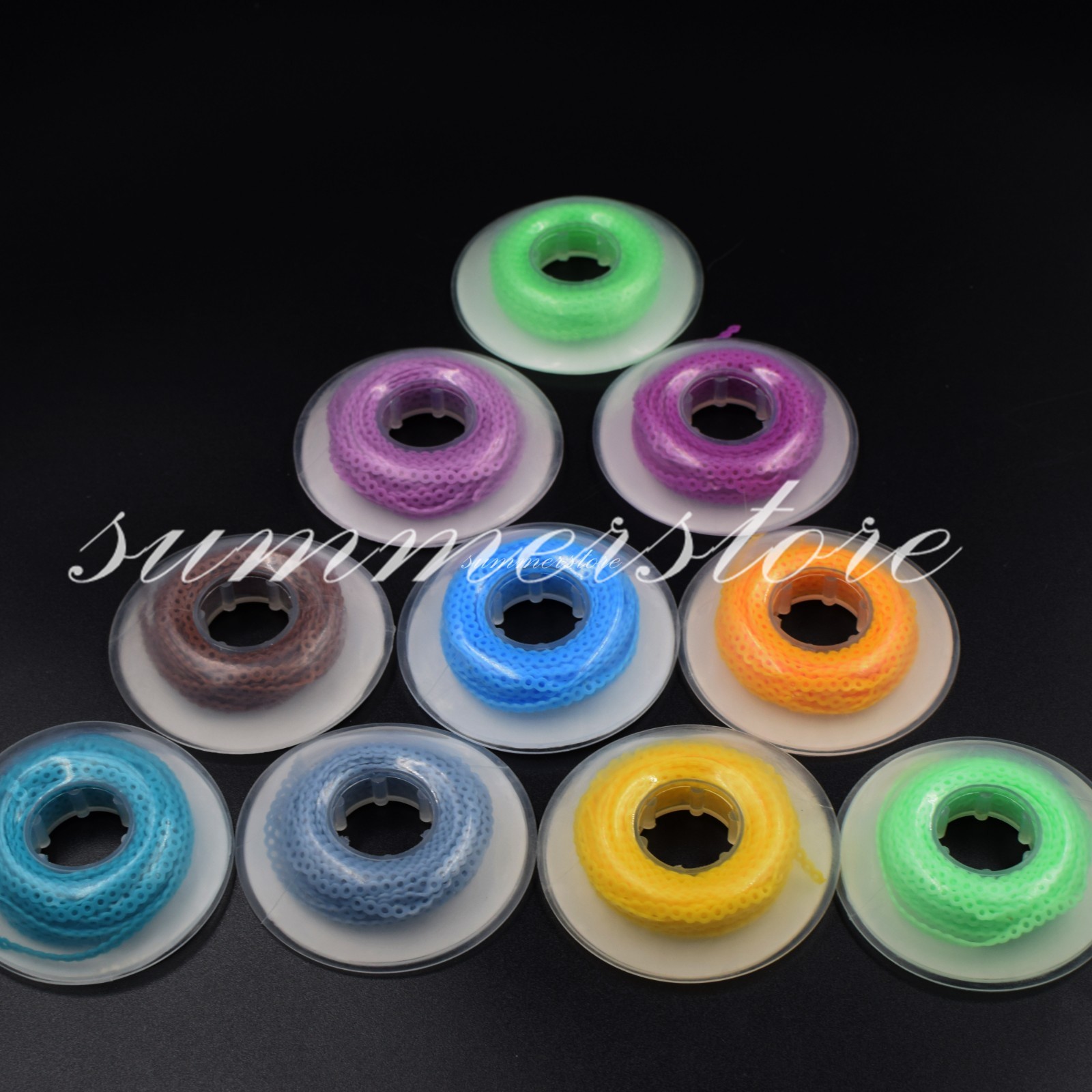 Long/Short/Continuou Dental Orthodontic Elastic Power Chain Rubber Band 44 Color
