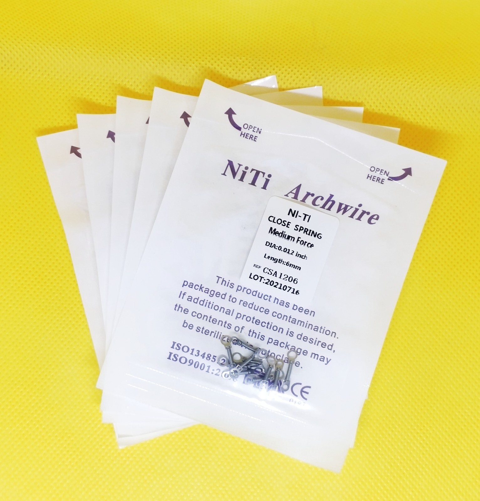 50Packs Dental Orthodontic Close Spring NiTi Alloy 0.010/012*6/9/12 mm Medium